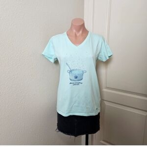 Light Blue Graphic T-Shirt Sz S